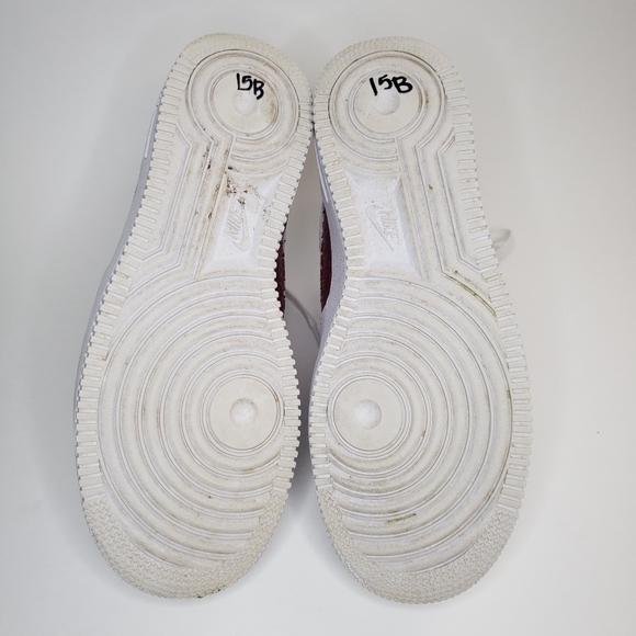 NIKE AIR FORCE 1 Glitter Red White Sneaker - Picture 7 of 8